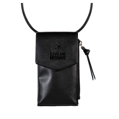 Cleveland Browns Black Hybrid Leather Crossbody Cell Phone Wallet