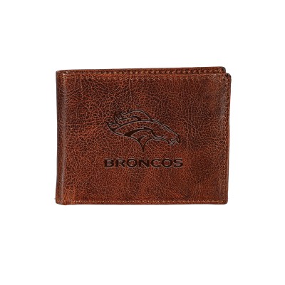 Denver Broncos Bi-Fold Leather Passcase Wallet