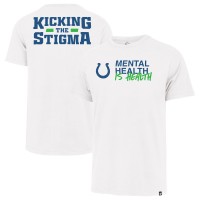 Unisex Indianapolis Colts 47 White Mental Health is Health Kicking the Stigma Franklin T-Shirt