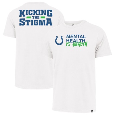 Unisex Indianapolis Colts 47 White Mental Health is Health Kicking the Stigma Franklin T-Shirt