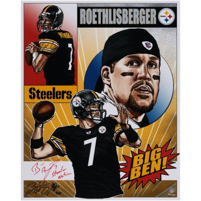 Ben Roethlisberger Pittsburgh Steelers Autographed Fanatics Authentic 16 x 20 Photo Print with Steeler Nation Inscription - Art by Brian Kong - Limited Edition of 10