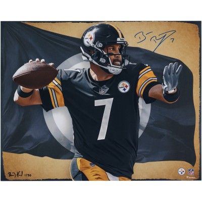 Ben Roethlisberger Pittsburgh Steelers Autographed Fanatics Authentic 16 x 20 Photo Print - Art by Brian Konnick - Limited Edition #1 of 50