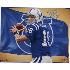 Peyton Manning Indianapolis Colts Autographed Fanatics Authentic 16 x 20 Photo Print with The Sheriff Inscription - Art by Brian Konnick - Limited Edition of 10