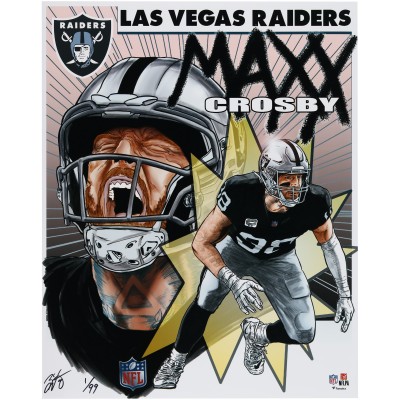 Maxx Crosby Las Vegas Raiders Fanatics Authentic 16 x 20 Photo Print - Art by Brian Kong - Limited Edition of 99