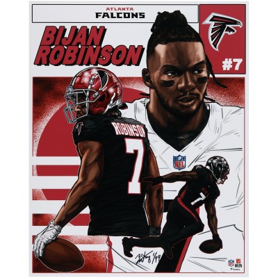 Bijan Robinson Atlanta Falcons Fanatics Authentic 16 x 20 Photo Print - Art by Brian Kong - Limited Edition of 99