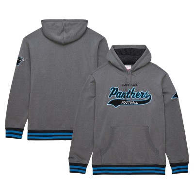 Толстовка Carolina Panthers Mitchell & Ness Heather Gray Vintage Logo Snow Washed Fleece
