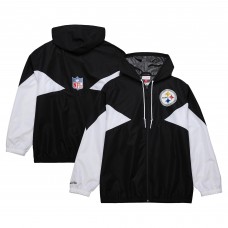 Pittsburgh Steelers Mitchell & Ness Vintage Logo Ultimate Lightweight Full-Zip Windbreaker - Black