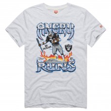 Las Vegas Raiders Bo Jackson Homage Ash Retro Angry Runs Tri-Blend T-Shirt