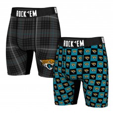 Jacksonville Jaguars Rock Em Socks Two-Pack Plaid and Checkerboard Boxer Briefs Jacksonville Jaguars Rock Em Socks Two-Pack Plaid and Checkerboard Boxer Briefs