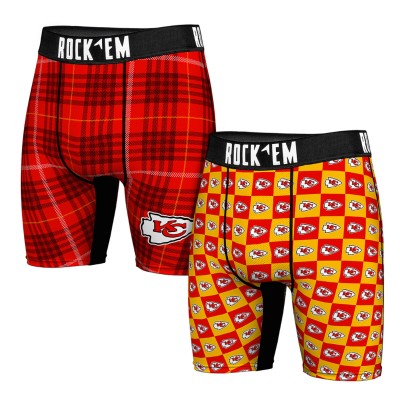 Трусы Kansas City Chiefs Rock Em Socks Two-Pack Plaid and Checkerboard