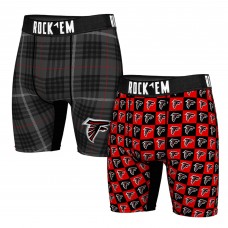 Atlanta Falcons Rock Em Socks Two-Pack Plaid and Checkerboard Boxer Briefs
