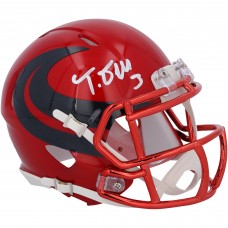 Tank Dell Houston Texans Autographed Fanatics Authentic Riddell Alternate Speed Mini Helmet