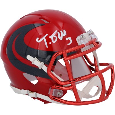 Tank Dell Houston Texans Autographed Fanatics Authentic Riddell Alternate Speed Mini Helmet