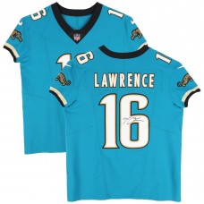 Trevor Lawrence Jacksonville Jaguars Autographed Fanatics Authentic Teal Throwback Elite Jersey