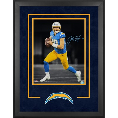 Justin Herbert Los Angeles Chargers Autographed Fanatics Authentic Deluxe Framed 16 x 20 Spotlight Photograph
