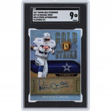 Michael Irvin Dallas Cowboys Autographed 2017 Panini Gold Standard Platinum Gold Strike #GST-MI #4/5 SGC Authenticated 9 Card