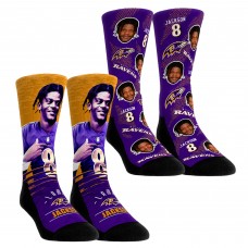 Две пары носков Lamar Jackson Baltimore Ravens Rock Em Socks Unisex NFL-Player
