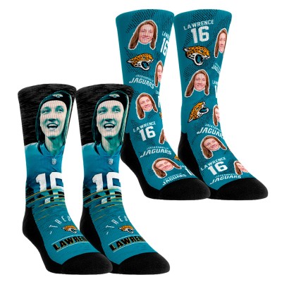 Unisex Jacksonville Jaguars Trevor Lawrence Rock Em Socks NFL-Player Two-Pack Crew Socks Set