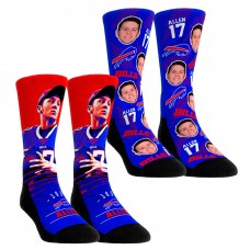 Unisex Buffalo Bills Josh Allen Rock Em Socks NFL-Player Two-Pack Crew Socks Set