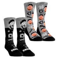 Unisex Las Vegas Raiders Maxx Crosby Rock Em Socks NFL-Player Two-Pack Crew Socks Set