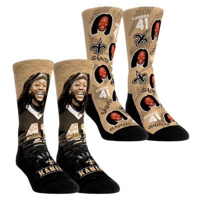 Три пары носков Unisex New Orleans Saints Alvin Kamara Rock Em Socks NFL-Player Crew