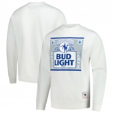 Indianapolis Colts Mitchell & Ness x Bud Light White The Crest Pullover Sweatshirt