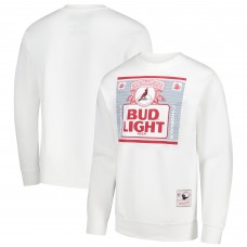 Arizona Cardinals Mitchell & Ness x Bud Light White The Crest Pullover Sweatshirt