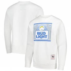 Los Angeles Chargers Mitchell & Ness x Bud Light White The Crest Pullover Sweatshirt