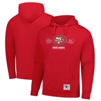San Francisco 49ers Mitchell & Ness Scarlet NFL x Bud Light Vintage Pullover Hoodie