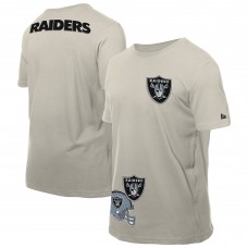 Las Vegas Raiders New Era Light Beige Multi Patch T-Shirt Las Vegas Raiders New Era Light Beige Multi Patch T-Shirt