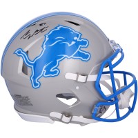 Sam LaPorta Detroit Lions Autographed Fanatics Authentic Riddell 2024 Speed Authentic Helmet