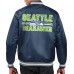 Seattle Seahawks Starter College Navy Printed Team Logo Satin Varsity Full-Snap Jacket