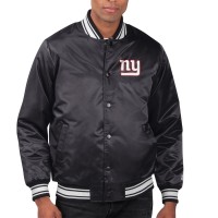 New York Giants Starter Black Printed Team Logo Satin Varsity Full-Snap Jacket