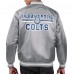 Indianapolis Colts Starter Gray Printed Team Logo Satin Varsity Full-Snap Jacket