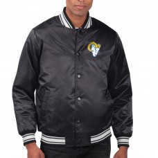 Los Angeles Rams Starter Printed Team Logo Satin Varsity Full-Snap Jacket - Black