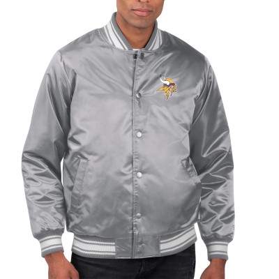 Куртка на кнопках Minnesota Vikings Starter Printed Team Logo Satin Varsity - Gray