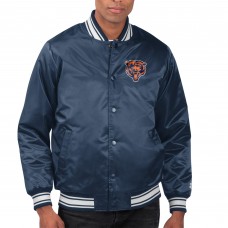 Куртка на кнопках Chicago Bears Starter Navy Printed Team Logo Satin Varsity