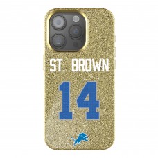 Detroit Lions Amon-Ra St. Brown Keyscaper Gold Bling iPhone Case