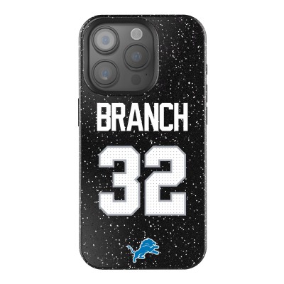 Detroit Lions Brian Branch Keyscaper Black Bling iPhone Case