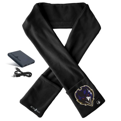 Baltimore Ravens ActionHeat Black 5V Battery Heated Scarf