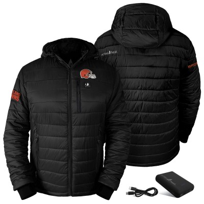Куртка Cleveland Browns ActionHeat Black 5V Battery Charged Insulated Puffer