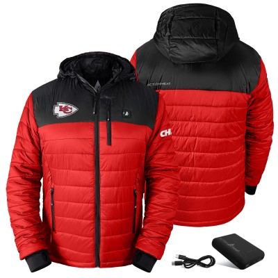 Kansas City Chiefs ActionHeat Red 5V Battery Heated Insulated Puffer Full-Zip Hoodie Jacket