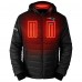 New England Patriots ActionHeat Black 5V Battery Heated Insulated Puffer Full-Zip Hoodie Jacket