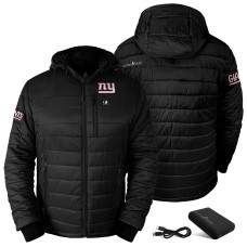 New York Giants ActionHeat Black 5V Battery Heated Insulated Puffer Full-Zip Hoodie Jacket New York Giants ActionHeat Black 5V Battery Heated Insulated Puffer Full-Zip Hoodie Jacket