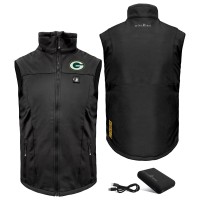 Green Bay Packers ActionHeat Black 5V Softshell Battery Heated Full-Zip Vest