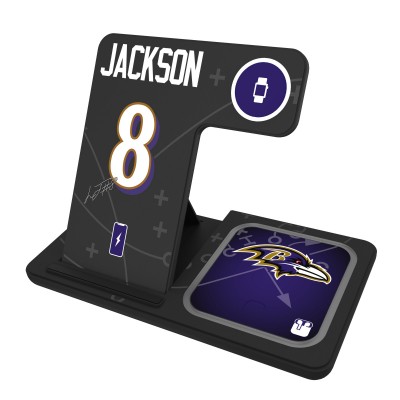 Lamar Jackson Baltimore Ravens Keyscaper Ready 3-in-1 Charging Station
