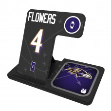 Zay Flowers Baltimore Ravens Keyscaper Ready 3-in-1 Charging Station