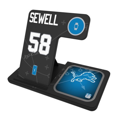 Penei Sewell Detroit Lions Keyscaper Ready 3-in-1 Charging Station