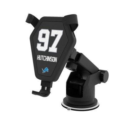 Detroit Lions Aidan Hutchinson Keyscaper Black Wireless Car Charger