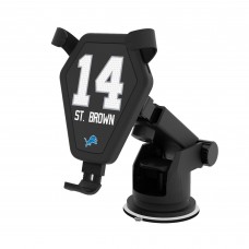 Detroit Lions Amon-Ra St. Brown Keyscaper Black Wireless Car Charger